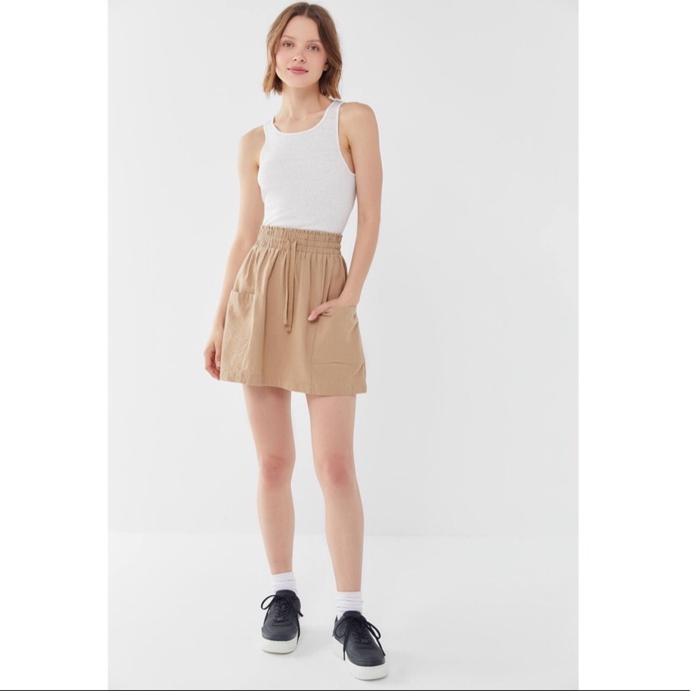 UO Emery Pull-On Drawstring Mini Skirt